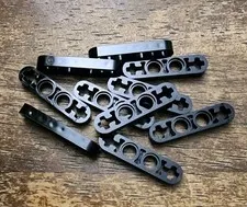 LEGO Black Technic, Liftarm Thin 1 x 4 - Axle Holes. QTY 10. Part No. 32449.