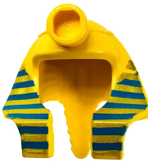 Lego Pharaoh Hotep Mummy Minifigure Headdress Yellow Blue and Gold Stripes D415