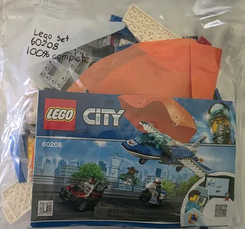 LEGO CITY 60208 Sky Police Parachute Arrest Complete Set 