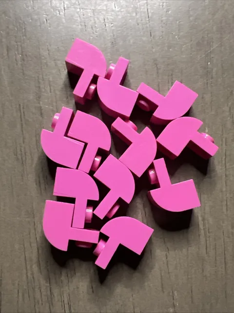 LEGO 6091 Dark Pink Slope, Curved 2 x 1 x 1 1/3 with Recessed Stud 12 Pieces