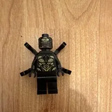 LEGO Black Minifigure w/ Gold Chest Print Multiple Arms & Back Accessory