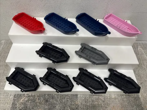 LEGO 30086c01 Boat Rubber Raft 2551 Boat with Oarlocks Lot of 10 Black Pink Red