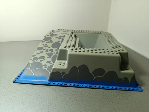 Lego Raised Baseplate 32 X 32 Grey With Ramp & Pit Part 2552px3 NOT PERFECT