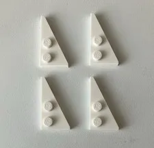 LEGO 4x NEW Pieces Plate 2x4 w/ Angle/Wedge Right WHITE #65426