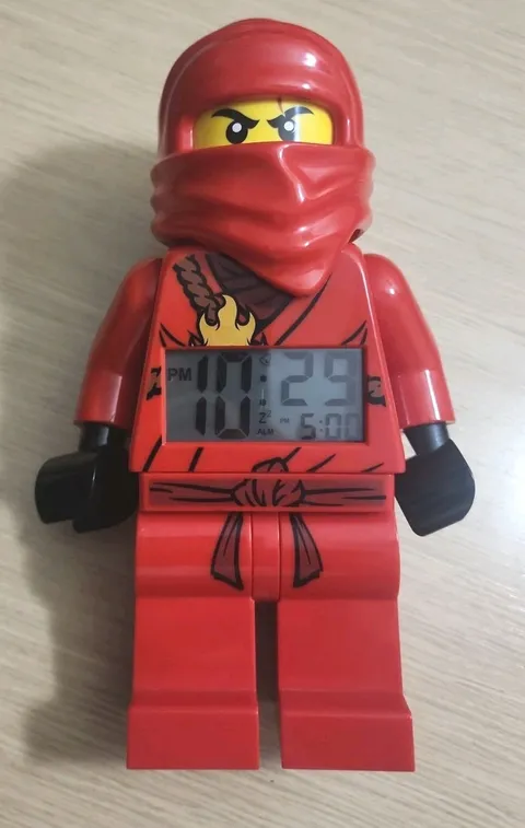 Tested Working LEGO Ninjago Red Ninja Kai Alarm Clock Minifigure ClicTime 