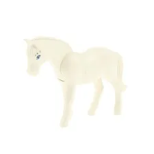 1x LEGO Belville Tier Horse White Blue Eyes Gold Stars Mare Stall 6171pb01