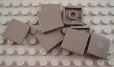 LEGO Lot of 8 Dark Gray 2x2 Smooth Flat Tiles