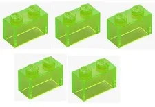 LEGO ® 5x brick 1x2 transparent green 35743 element 6514269 green window brick