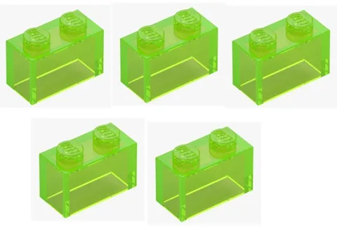 LEGO ® 5x brick 1x2 transparent green 35743 element 6514269 green window brick