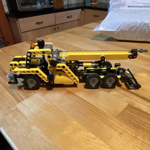 LEGO Technic Yellow Tow Truck Crane Truck Vehicle Build Assembled Plastic