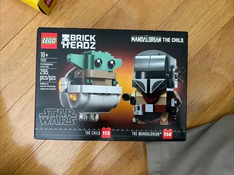 LEGO BrickHeadz 75317 Mandalorian & Child Grogu Star Wars Retired New Sealed