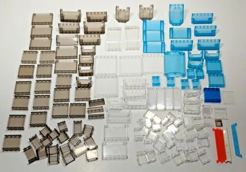 LEGO Transparent Parts Lot Replacement Window Windscreen Cockpit Dark Clear Blue