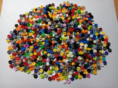 LEGO BULK LOT OF 1000 1X1 ROUND PLATES MIXED COLORS #4073
