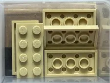 LEGO Parts - Tan Plate 2 x 4 - No 3020 - QTY 5