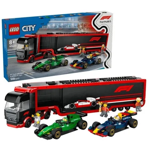 LEGO City 60445 - NEW - F1 Transporter with RB20 & AMR24 - Truck Formula 1 Race Cars