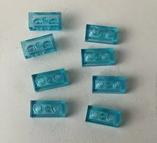 LEGO 8x NEW Pieces Plate 1x2 TRANS LIGHT BLUE #28653