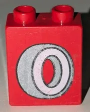 Lego Duplo 1x2x2 RED Brick With Light Gray Tire Pattern Piece Part # 4066pb241