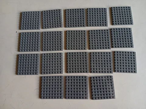 LEGO BULK LOT 18 DARK BLUISH GRAY PLATE 8X8 #41539