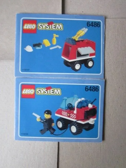 Lego System Building Instructions Instruction 6486, 2 Pieces Parts Fire Brigade Firefighters