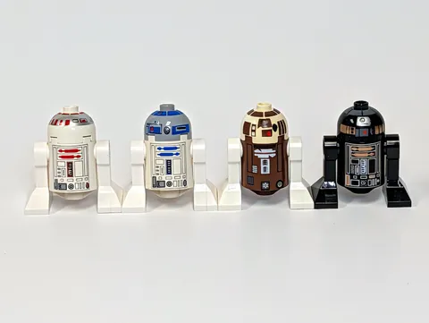 LEGO Star Wars Astromech Droids Lot 4 R2-D2 R4-P17 R7-D4 R2-Q5 Minifigures