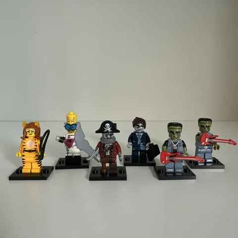 Lego Lot of 6 Minifigures Series 14 Zombie Pirate Monster Rocker Tiger Woman etc