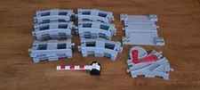 Lego Duplo Train Track Lot gray Curved, Straight, Switcher, crossing 21 Pieces