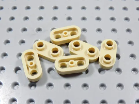 LEGO Lot of 6 Tan 1x2 Rounded Corner Plates w/ Open Studs BD
