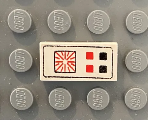 LEGO White 1x2 Tile Lights & Computer Pattern, 6884 6925 6395 6828 6396 6389