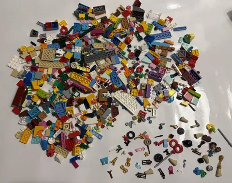 lego parts and pieces lot - Encanto Fig - Random Parts & wheels, Frog, Hair Pcs