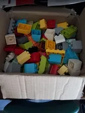 Box Of Lego Duplos (NEEDS CLEANED) 3.7 Pounds Random Pieces 