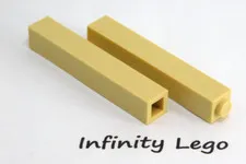 8 LEGO Tan / Beige Brick 1 x 1 x 5 Block Wall Post Solid Stud (2453) - 8 Pieces