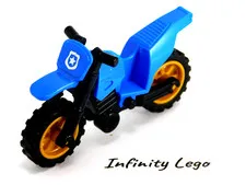 LEGO Blue Dirt Bike Motorcycle Fairing Black Chassis Gold Rim Wheel Police 50860