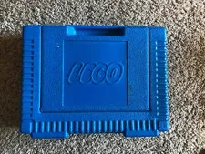 Vintage 1984 Lego Bin Blue Plastic Storage Container Case Carry Box “Clean”