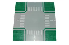 Lego® Street Base Plate Pad 32x32 X Crossing with Footway GREEN