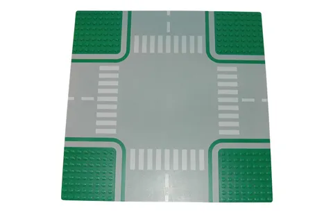 Lego® Street Base Plate Pad 32x32 X Crossing with Footway GREEN