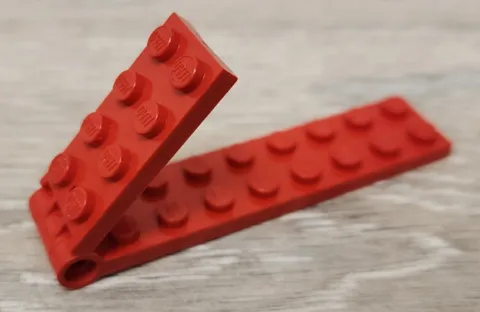 Lego 3324c01 Red Hinge Plate 2 x 8 Base & 2 x 4 Top 3324 313 314