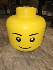LEGO Yellow Stackable Plastic Storage Head Container with 1 Compartment