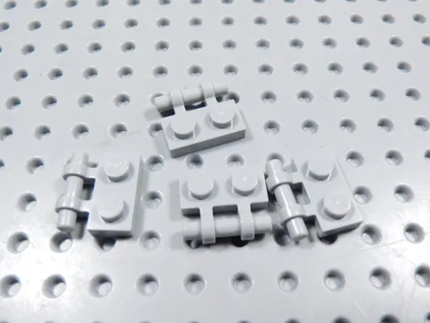 LEGO Lot of 4 Light Bluish Gray 1x2 Modified Plates w/ Open Handle on Side BC