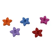 (5) Lego DUPLO FLOWER with 1 top stud Red, Pink, Purple, Periwinkle, Orange 6510