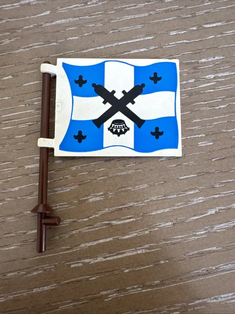 LEGO Vintage Pirate Flag 6x4 Blue White Crossed Cannons Imperial Soldiers Part