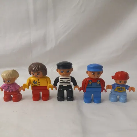 Lego Duplo Lot Of 5 Figures Men,Boy, Prisoner, Female Mechanic, Girl Toddler