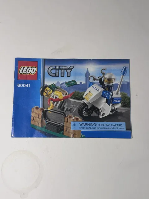 LEGO City CROOK PURSUIT 60041 Police Motorcycle Handcuffs INSTRUCTIONS ONLY