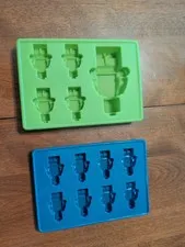 Blue Minifigure & Green LEGO Figure Ice Cube / Candy / Gummy Molds - 2 Pc Set