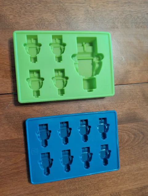 Blue Minifigure & Green LEGO Figure Ice Cube / Candy / Gummy Molds - 2 Pc Set