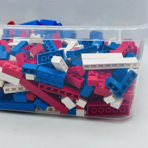 LEGO Red White Blue Parts Lot 1.84 Lbs Bulk Bricks Plates Pieces LEGO