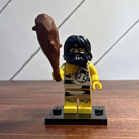 LEGO Minifigure Series 1 Caveman COL003 8683 Complete w/ Club & Stand 2010