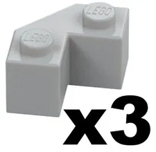 Lego NEW Light Bluish Gray BRICK Modified Facet 2 x 2 Stud Qty 3 Part 87620 LG2