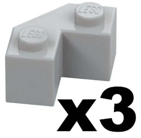 Lego NEW Light Bluish Gray BRICK Modified Facet 2 x 2 Stud Qty 3 Part 87620 LG2