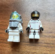 LEGO Minifigure Lot of 2 - Porsche Motorsport Race Driver & White Space Suit