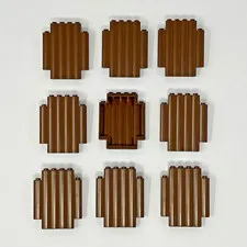 Lego Lot of 9 Palisade 30140 Brown Panel 2 x 6 x 6 Log - 6769 6762 6249 6088